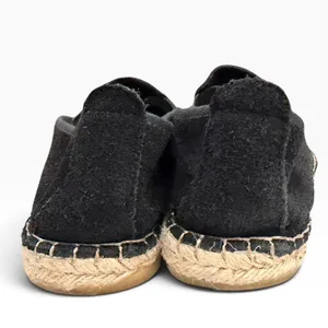 Free People Espadrille Slip On Shoes Womens 7.5 Black Suede Coastal Resort Boho thumbnail 7