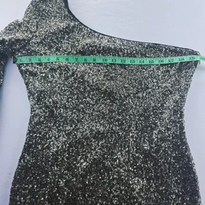 GB Sequin One Shoulder‎ Party Dress Cocktail Shimmer Golden Sparkle XL thumbnail 7
