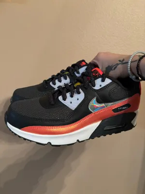 Nike Air Max 90 FP GS 'Black Laser Crimson’ thumbnail 6