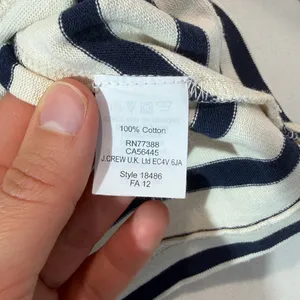 J. Crew Black and White Striped Long Sleeve Top thumbnail 4