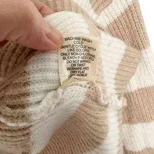 Sincerely Jules Tan White Striped Cropped Sweater Size XS thumbnail 6