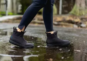 Vessi Weekend Chelsea Boots Waterproof Black Knit Slip On Sneaker Shoes W6 thumbnail 1