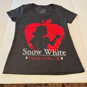 Disney Store Snow‎ White Womens Size Large Grey Gray Fairest of Them All Shirt thumbnail 2