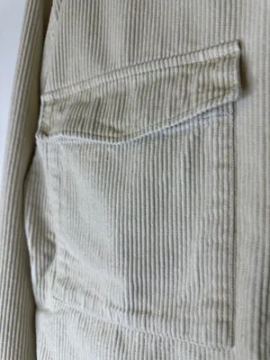 Abercrombie & Fitch Cream Corduroy Shirt Jacket | Men’s Size S thumbnail 2