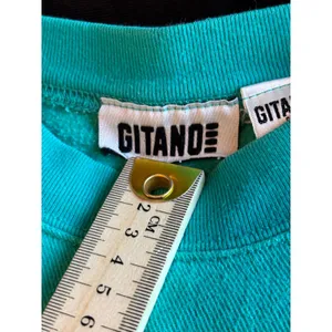 Vintage Gitano Teal Green Geometric Graphic Sweatshirt Cotton Small thumbnail 4