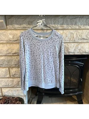 *5 for $45* Bare Necessities blue sweatshirt with black heart, print size small thumbnail 2