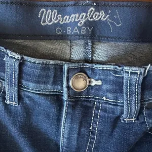 Wrangler Ultimate Riding Women's Dark Blue Flare Jeans Western Cowgirl thumbnail 3