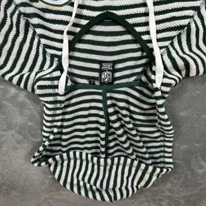 NFL Team Apparel Green Bay Packers Striped V-Neck Hoodie Women Small Football thumbnail 7