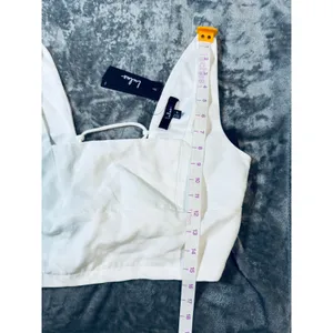 NWT Lulus Size Medium White Open Back White‎ Sleeveless Crop Top Square Neck thumbnail 4