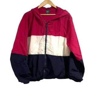 jacket lined windbreaker 2x pink blue & white‎ gently worn colorblock thumbnail 3