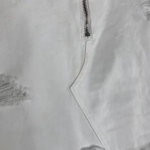 Sanctuary‎ White Denim Frayed Zipper Detail Mini Jean Skirt Womens Size 24 thumbnail 4