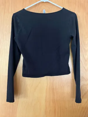 H&M Divided Black Crop Long Sleeve Top thumbnail 5