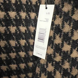 Tahari Black and Tan Houndstooth Trench Coat Size L thumbnail 6
