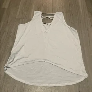 White Tank Top with Crisscross Back Size XL thumbnail 3