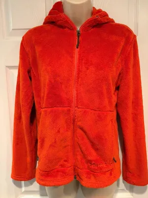 Marmot Sherpa Fleece Hoodie Orange Red Full Zip Jacket M8600-4-MPT Womens S thumbnail 1