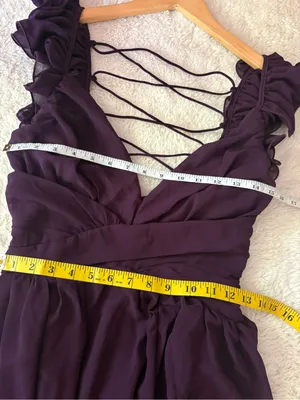 Lulus Soiree Celebration Purple Ruffled Lace-Up Maxi Dress Size XL Formal thumbnail 7