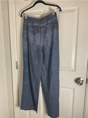 NWT Jason Wu Faded Raw Denim Wide Leg Lyocell Pants Jeans Blue Size 2 thumbnail 10