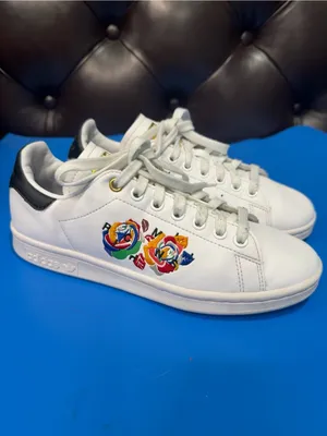 adidas x Rich Mnisi Stan Smith Roses Floral Sneakers White Gold Women 6.5 thumbnail 3