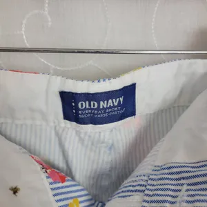 Old Navy Womens Shorts Size 2 Light Blue Floral Striped Cotton Mini Summer thumbnail 4