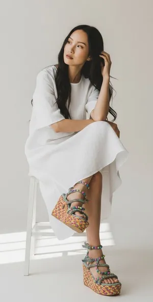 Alma en Pena Colorful Strappy Platform Sandals festival thumbnail 1