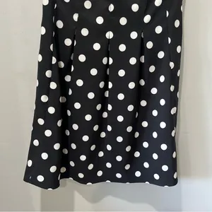 Shelby Palmer Retro Mod Polka Dot Black White‎ Pleated Shift Dress Size 8 thumbnail 3