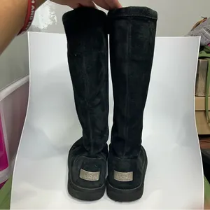 UGG Australia greenfield boots black‎ leather side zipper closure women’s size 7 thumbnail 4
