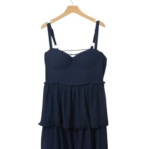 Lulus Sophisticated Occasion Navy Blue Bustier Lace-Up Maxi Dress size 1X NWT thumbnail 6