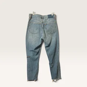 Abercrombie & Fitch Curve Love High Rise Skinny Jeans 27/4R Blue Distressed Hem thumbnail 2