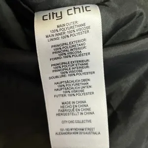 City Chic Women's Black Faux Leather Vegan Full Zip Biker Moto Coat Jacket Sz S thumbnail 5