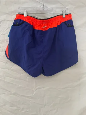 Brooks Women's Navy and Orange Athletic Running Shorts thumbnail 8