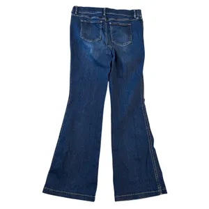 Spanx Flare Jeans Womens XL Dark Wash Blue Denim Pull On High Waist Stretch thumbnail 2