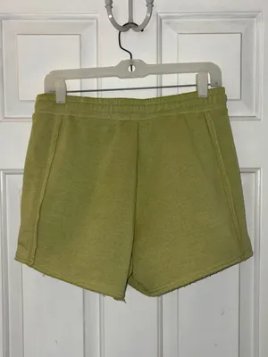 Double Zero Lime Green Terry Fleece Lined Shorts thumbnail 3