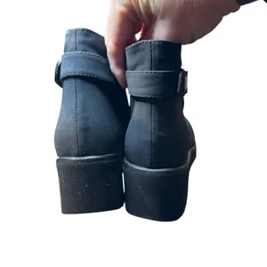 Sesto Meucci Booties Womens‎ Size 8 Black Synthetic Wedge Ankle Zip Strap Casual thumbnail 8