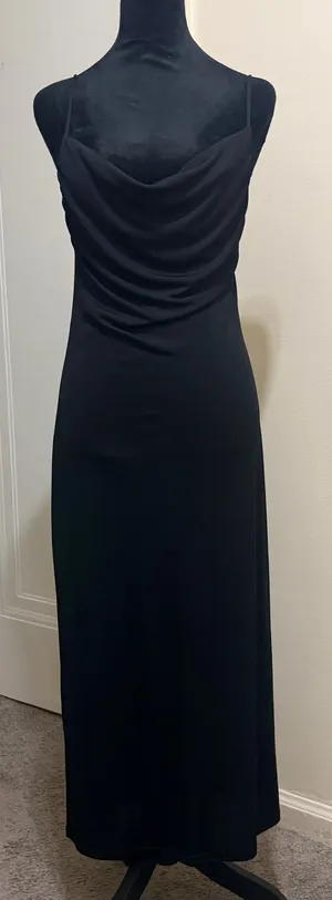 Zara Black Cowl Neck Bodycon Slip Evening Dress Womens Size S thumbnail 3
