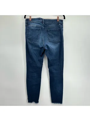 Eunina Low Rise Skinny Distressed Asymmetrical Raw Step Hem Ankle Jeans Size 29 thumbnail 4