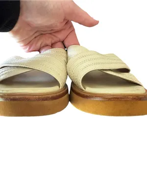 Madewell - Cream Leather Crisscross Slide Sandals Sz 6.5 thumbnail 9