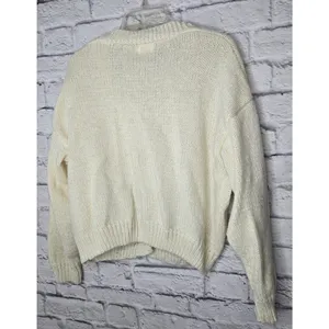 Luna Ivy Oversized Cream Strawberry Knit Cardigan Sweater Womens Medium Preppy thumbnail 7
