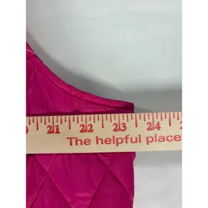 Time and Tru Women's XL Diamond Quilt Core Vest Shocking Pink Coquette NWT thumbnail 3