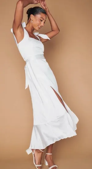 Show Me Your Mumu‎ Garden Midi Dress XS White thumbnail 1