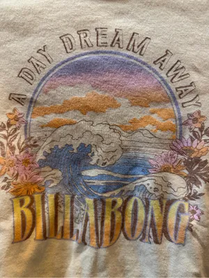 Billabong Cream Long Sleeve Graphic Tee with Pastel Sunset thumbnail 3
