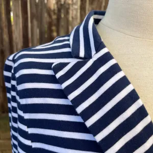 Ralph Lauren Blue and White Striped cotton Blazer preppy coastal nautical thumbnail 2
