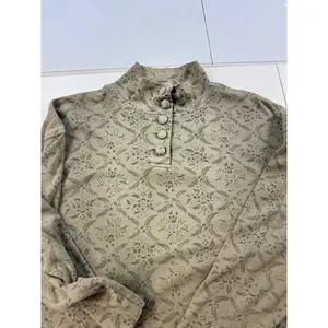 OBR Mock Neck Long‎ Sleeve Floral Button Up Top Small Vintage thumbnail 4