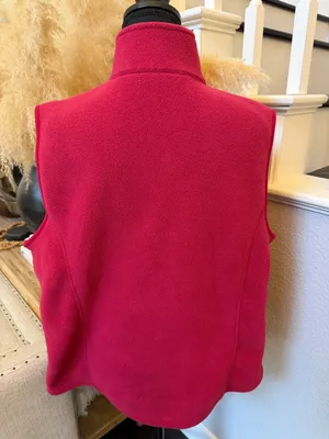 L.L. Bean Polartec Fleece Vest Red Full Zip Pockets Outdoor Hiking Size XL thumbnail 6