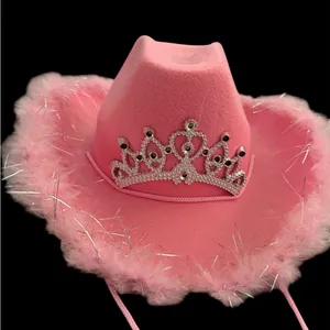 Pink Cowgirl Hat with Silver Tiara thumbnail 8