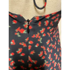White Fox Black Floral Slip Dress Open Back Tie Maxi Small thumbnail 10