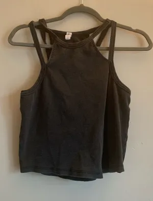 DAILY PRACTICE Women Tank Top Shirt Medium Black Grey Clothing Summer Casual thumbnail 1