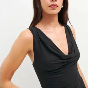 Reformation‎ Raewyn Knit Black Dress Cowl Neck Sleeveless thumbnail 2