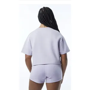 Alphalete Woman’s ELMTS Short SLEEVE Crop - Lilac ,Size Medium thumbnail 4