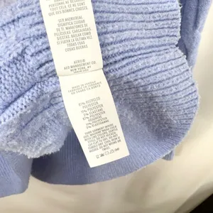 Aerie Small Sweater Cable Knit Periwinkle Blue Raglan Crew Academia Preppy 1691 thumbnail 9