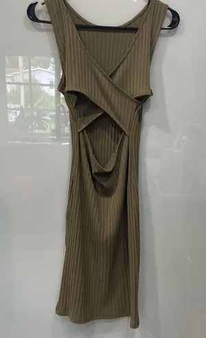Dark Green Bodycon Stretchy Sleeveless Y2K Dress F21 Sz M thumbnail 3